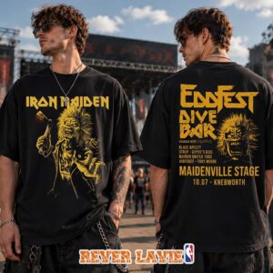 Iron Maiden Eddfest Dive Bar Maidenville Stage Knebworth July 10 2026 Black T-Shirt Official Tour Merchandise