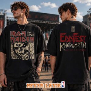 Iron Maiden Eddfest Knebworth July 10–11 2026 Killer Eddie 50th Anniversary Black T-Shirt Official Tour Merchandise