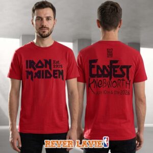 Iron Maiden Eddfest Knebworth July 10–11 2026 Red Unisex Tee