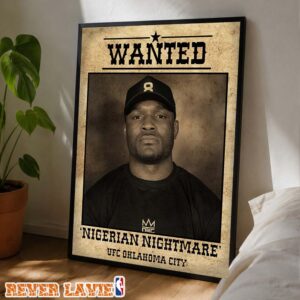 Kamaru Usman UFC Oklahoma City Wanted Poster UFC Fight Night MMA July 2026 Western Style Poster