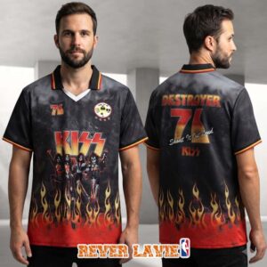 Kiss Destroyer Rock FC Grey Football Jersey Band Merch