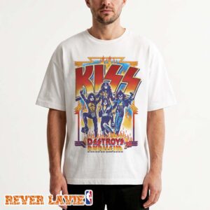 Kiss Destroys Anaheim 76 Vintage Concert Graphic Black T-Shirt