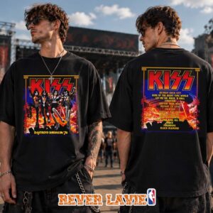 Kiss Framed Destroys Anaheim 76 Vintage Concert Graphic Black T-Shirt