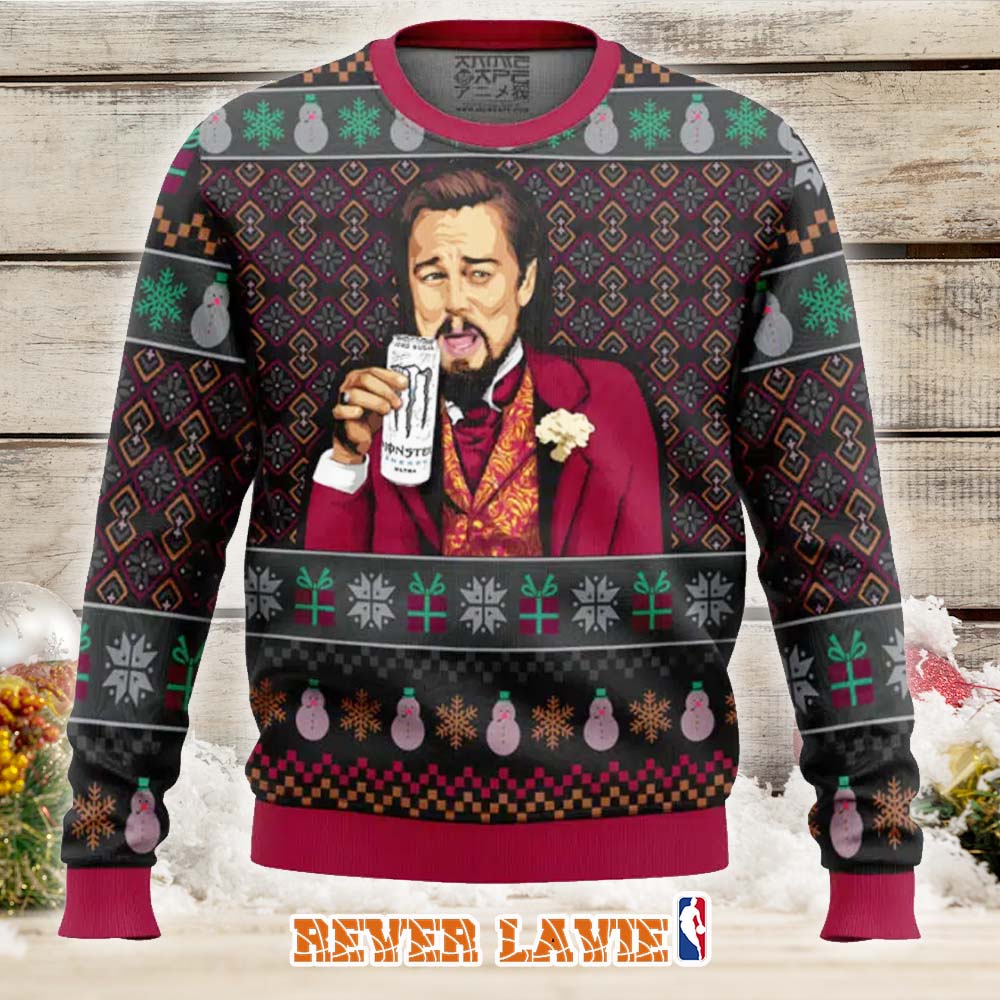 Laughing Leo DiCaprio Monster Variant Ugly Christmas Sweater Laughing Leo DiCaprio Monster Variant Ugly Christmas Sweater