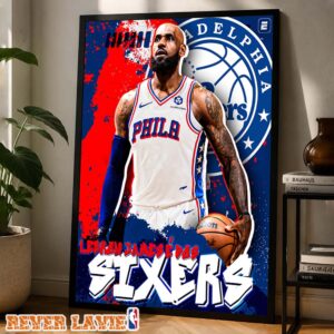LeBron James Joins Philadelphia 76ers NBA Announcement Edition Poster Canvas