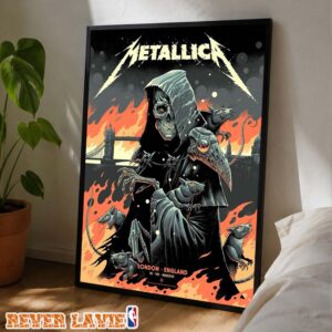 Metallica M72 London Night 1 Event Poster For London Stadium in England on July 3 2026 Art By Luke Preece Home Decor Poster Canvas