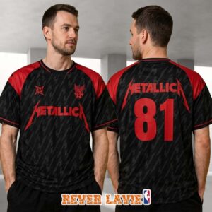 Metallica M72 World Tour Europe & UK 2026 Black & Red 81 Football Jersey