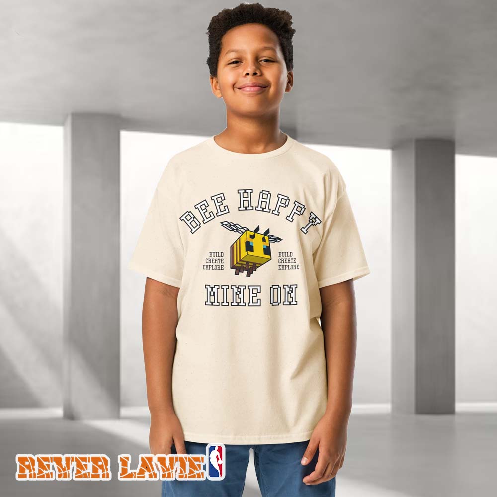 Minecraft Bee Happy T-Shirt Cute Bee Graphic Official Gaming Merch Minecraft Bee Happy T-Shirt Cute Bee Graphic Official Gaming Merch