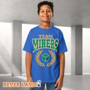 Minecraft Youth T-Shirt Team Miners Creeper Graphic Official Gaming Merch