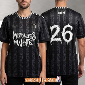 Motionless In White The Sweat and Blood Tour 2026 Bristow VA Exclusive Soccer Jersey At Jiffy Lube Live July 18 2026 Decades Number 26