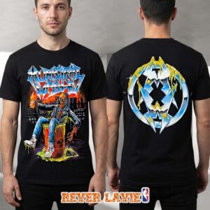 Municipal Waste Chrome Reaper Graphic T Shirt Summer Of Shove European Tour 2026 Hazard Symbol Back Print
