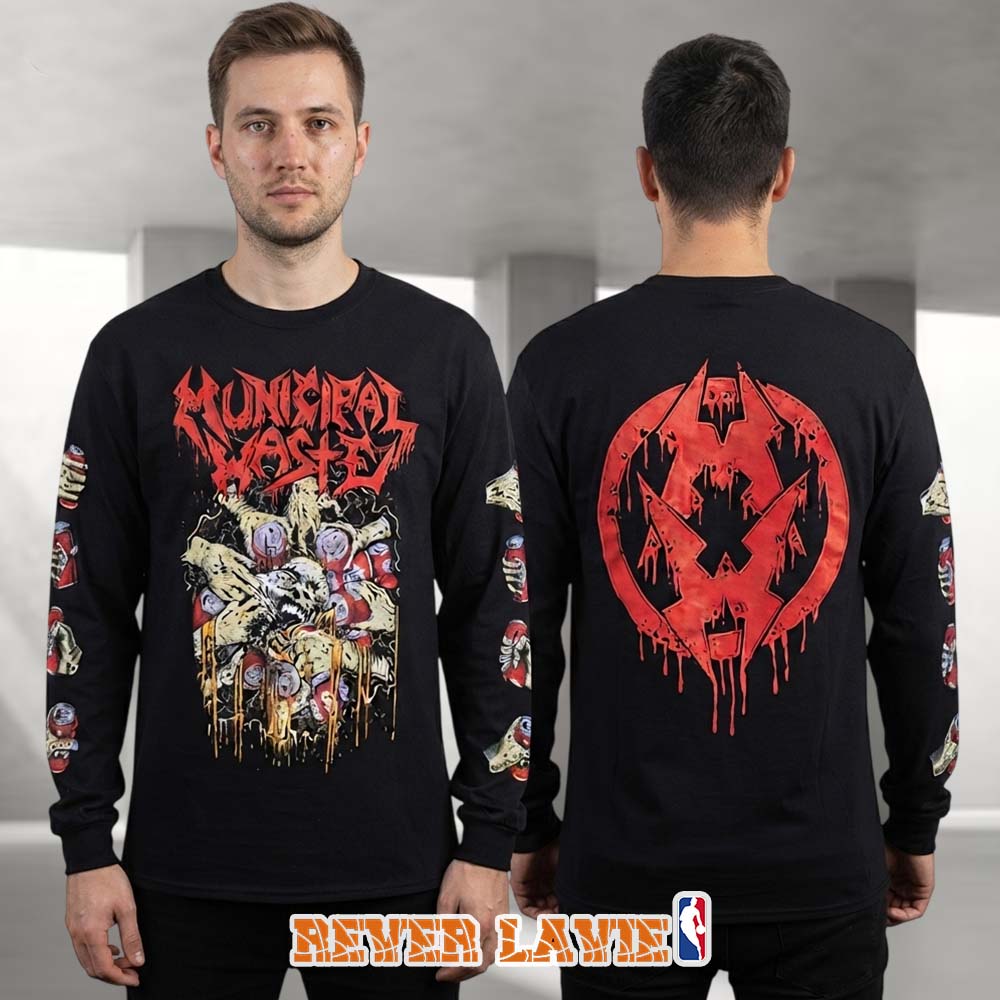 Municipal Waste Mutant Skull Long Sleeve Summer Of Shove European Tour 2026 Back Circle Logo Municipal Waste Mutant Skull Long Sleeve Summer Of Shove European Tour 2026 Back Circle Logo