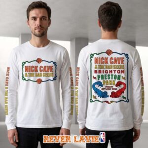Nick Cave and the Bad Seeds Brighton Preston Park July 31 2026 Official Show Merchandise White Long Sleeve Shirt