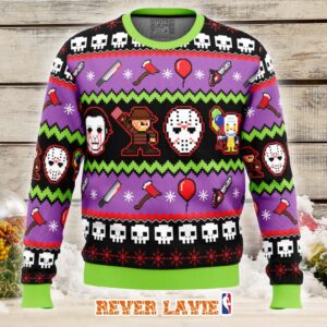 Nightmares on Halloween Ugly Christmas Sweater Spooky Holiday Gift