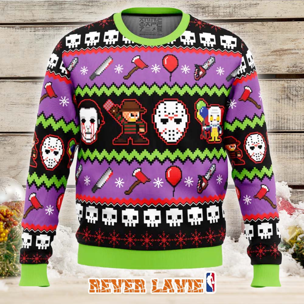 Nightmares on Halloween Ugly Christmas Sweater Spooky Holiday Gift Nightmares on Halloween Ugly Christmas Sweater Spooky Holiday Gift