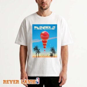 Parcels Gig Poster At Pappy & Harriet’s In Pioneertown CA On August 3-4 2026 Loved Tour Floating Red Orbs Artwork Unisex Tee
