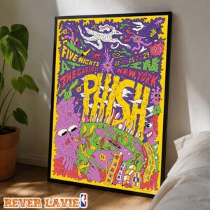 Phish Commemorative Art Poster At Madison Square Garden In New York City On July 22, 24, 25, 27, 29 2026 Five Nights Surreal Artwork Poster Canvas
