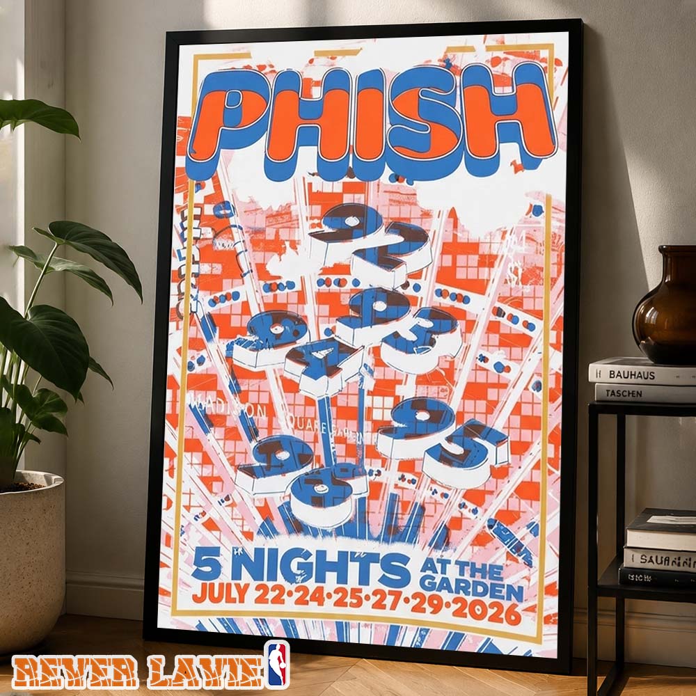 Phish Five Nights Event Print At Madison Square Garden In New York City On July 22, 24, 25, 27, 29 2026 Retro Typography Artwork Home Decor Poster Canvas Phish Five Nights Event Print At Madison Square Garden In New York City On July 22, 24, 25, 27, 29 2026 Retro Typography Artwork Home Decor Poster Canvas