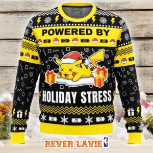 Pikachu Holiday Stress Pokemon Ugly Christmas Sweater Funny Holiday Knit Jumper