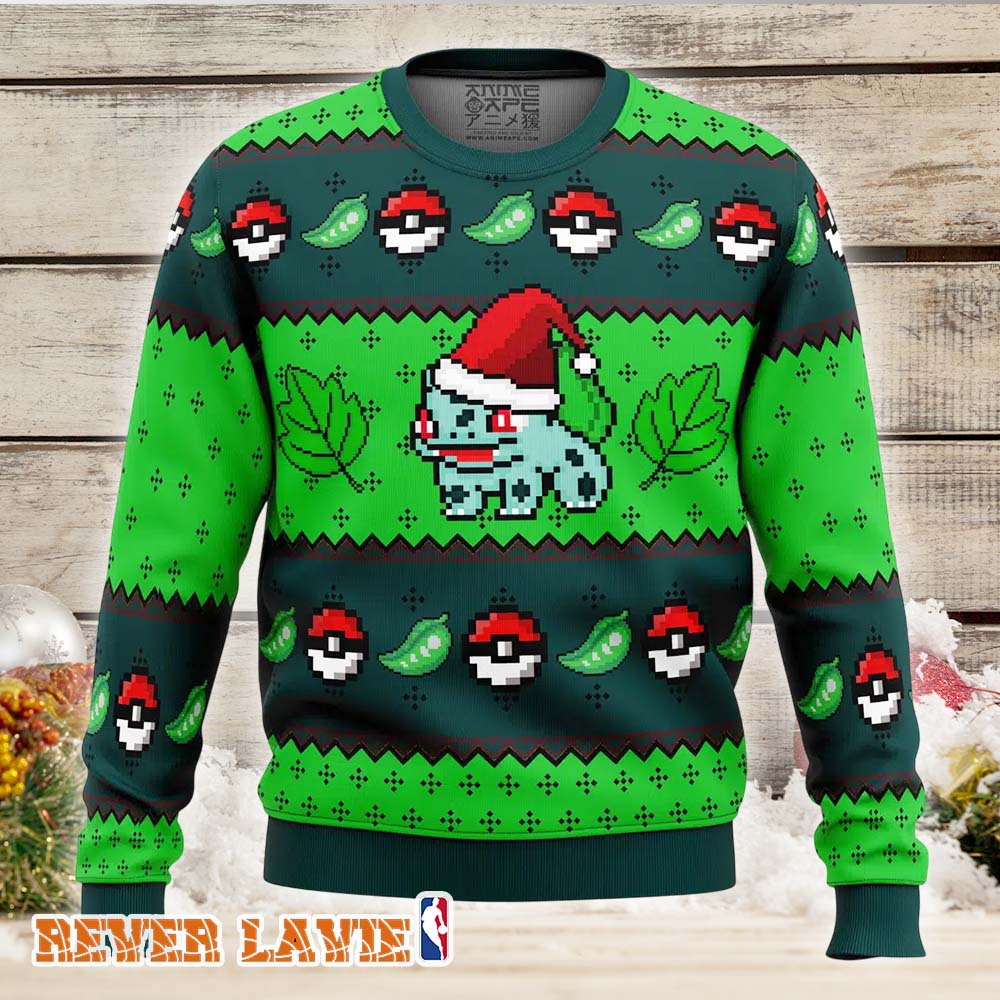Pokemon Bulbasaur Ugly Christmas Sweater Festive Unisex Winter Clothing Pokemon Bulbasaur Ugly Christmas Sweater Festive Unisex Winter Clothing