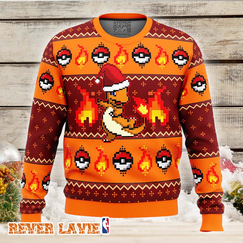 Pokemon Charmander Ugly Christmas Sweater Retro Holiday Party Sweatshirt Pokemon Charmander Ugly Christmas Sweater Retro Holiday Party Sweatshirt