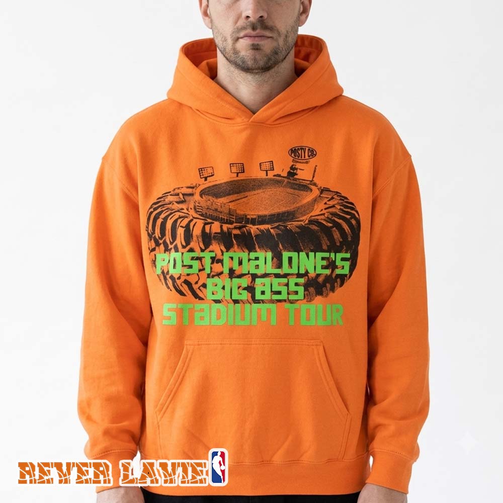 Post Malone Big Ass Stadium Tour Orange Hoodie Official Tour Merch Post Malone Big Ass Stadium Tour Orange Hoodie Official Tour Merch