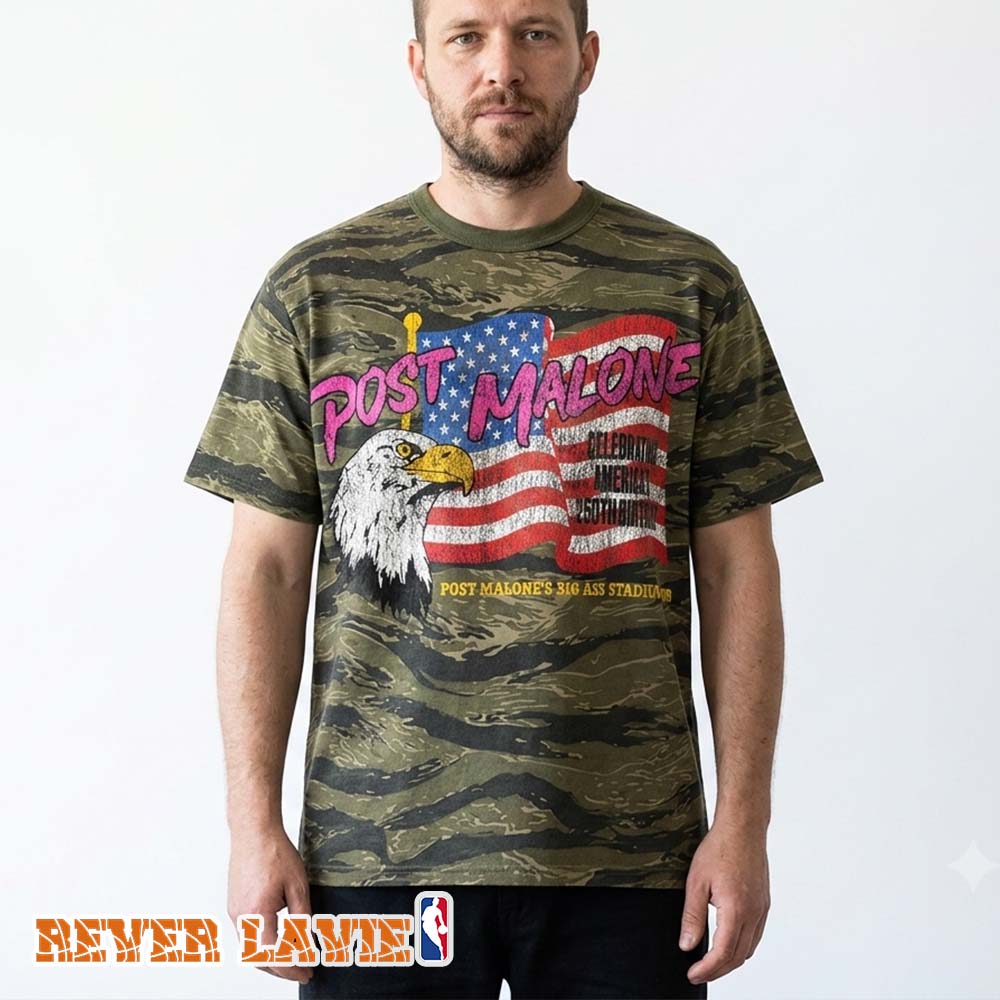 Post Malone Big Ass Stadium Tour Tiger Camo Graphic T-Shirt Official Merch Post Malone Big Ass Stadium Tour Tiger Camo Graphic T-Shirt Official Merch