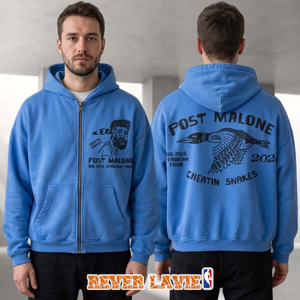 Post Malone x Cheatin Snakes Graphic Full-Zip Hoodie Post Malone x Cheatin Snakes Graphic Full-Zip Hoodie