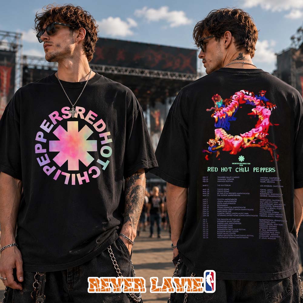 Red Hot Chili Peppers Return Of The Dream Canteen Rainbow Classic Logo Graphic T-Shirt Red Hot Chili Peppers Return Of The Dream Canteen Rainbow Classic Logo Graphic T-Shirt