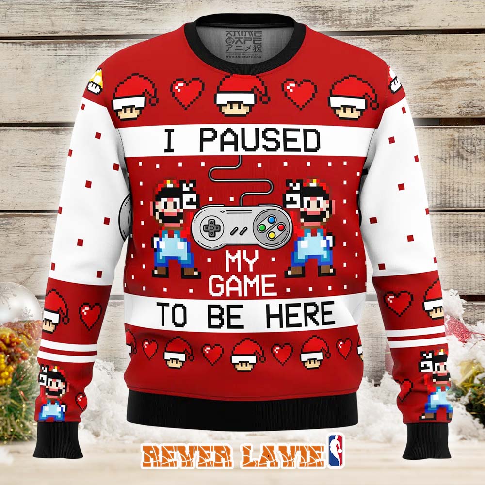 SNES Super Mario Ugly Christmas Sweater SNES Super Mario Ugly Christmas Sweater