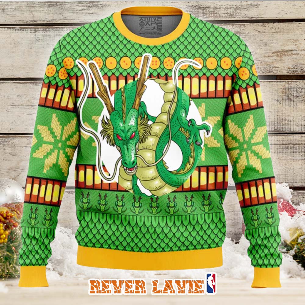 Shenron Dragon Ball Z Ugly Christmas Sweater Shenron Dragon Ball Z Ugly Christmas Sweater