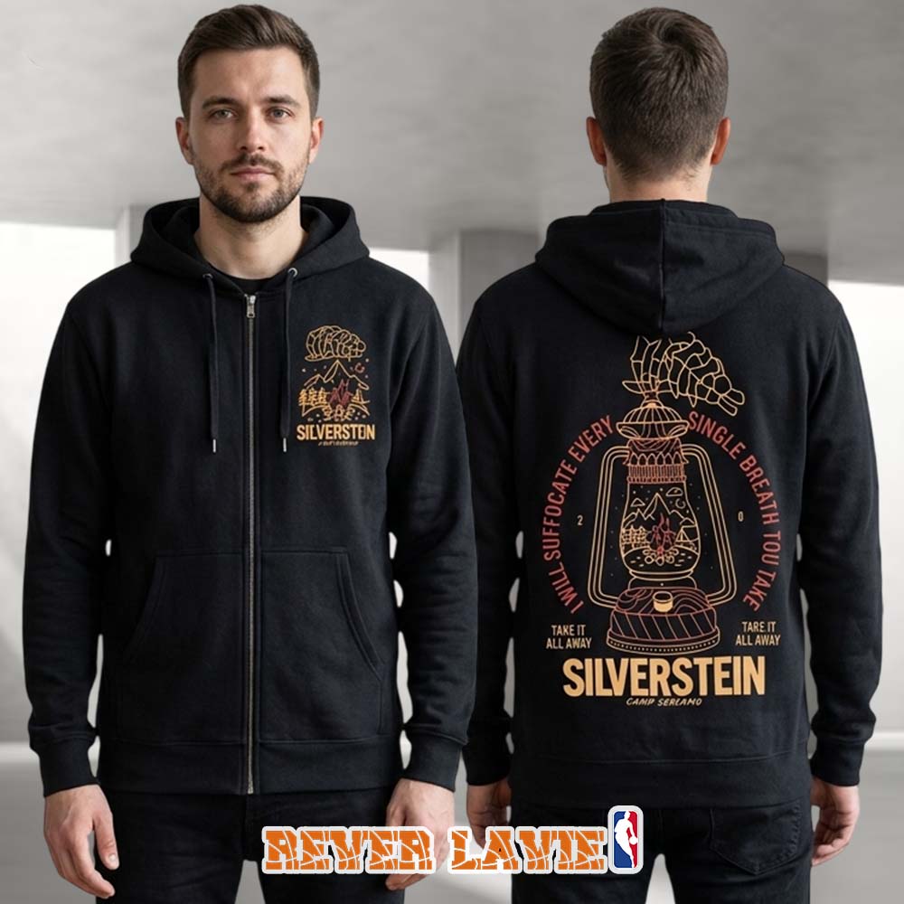 Silverstein Camp Screamo Tour 2026 Camp Badge Black Zip Hoodie Camp Screamo Exclusive Silverstein Camp Screamo Tour 2026 Camp Badge Black Zip Hoodie Camp Screamo Exclusive