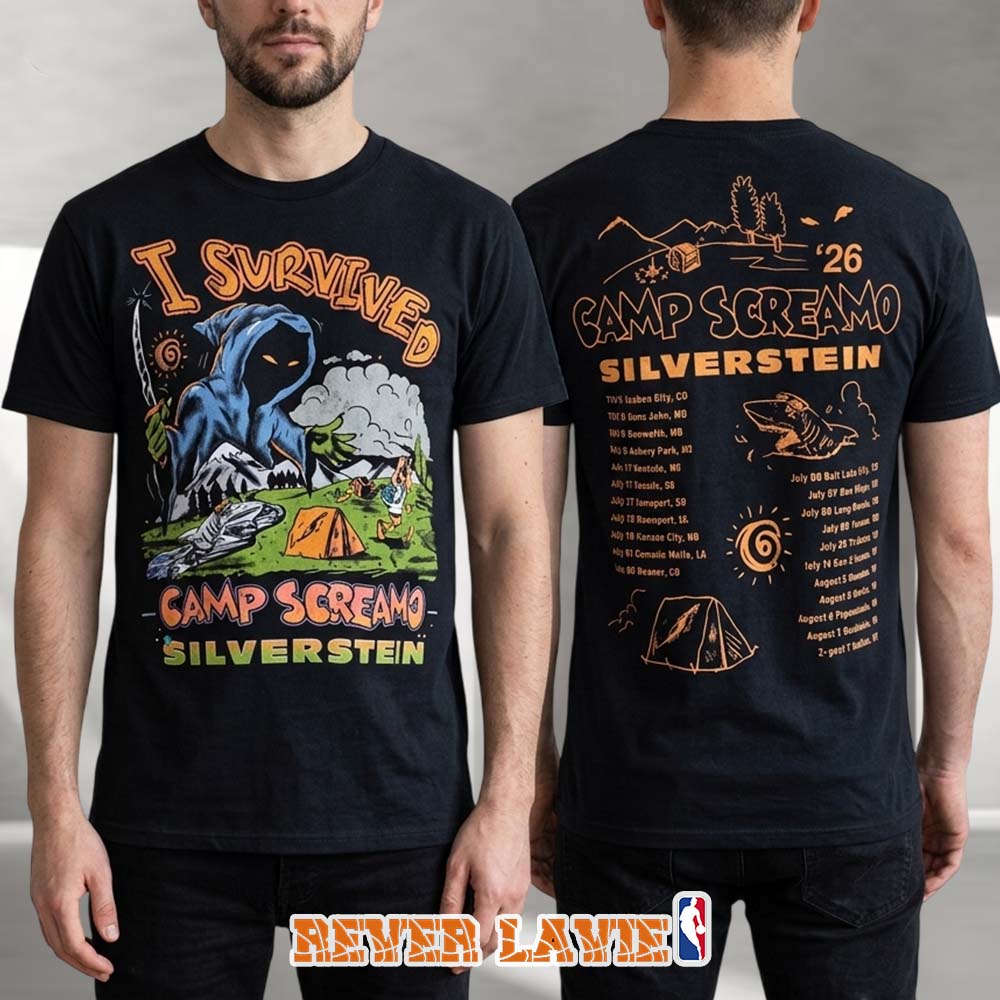 Silverstein Camp Screamo Tour 2026 Camp Scene Black T-Shirt Back Print Edition Silverstein Camp Screamo Tour 2026 Camp Scene Black T-Shirt Back Print Edition