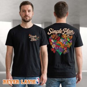 Simple Plan Floral Heart T-Shirt The Bigger Than You Think Tour 2026