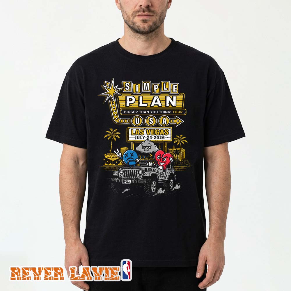 Simple Plan Las Vegas Nevada USA City Exclusive T-Shirt The Bigger Than You Think Tour July 24 2026 Simple Plan Las Vegas Nevada USA City Exclusive T-Shirt The Bigger Than You Think Tour July 24 2026
