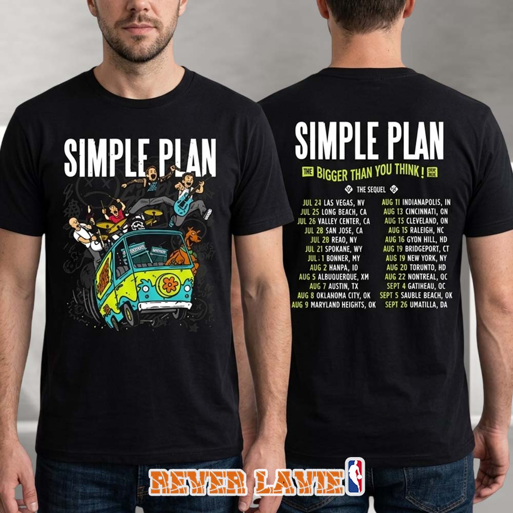 Simple Plan Mystery Machine Tour Dates T-Shirt The Bigger Than You Think Tour 2026 Simple Plan Mystery Machine Tour Dates T-Shirt The Bigger Than You Think Tour 2026