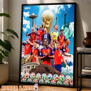 Spain National Team FIFA World Cup 2026 North America Championship Celebration Artwork Poster Canvas