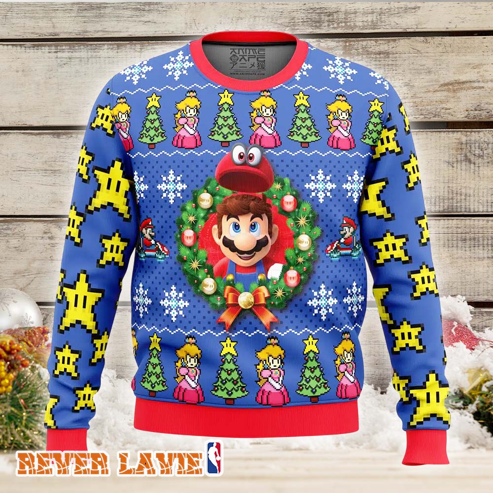 Super Mario Odyssey Ugly Christmas Sweater Commemorative Holiday Fan Apparel Super Mario Odyssey Ugly Christmas Sweater Commemorative Holiday Fan Apparel