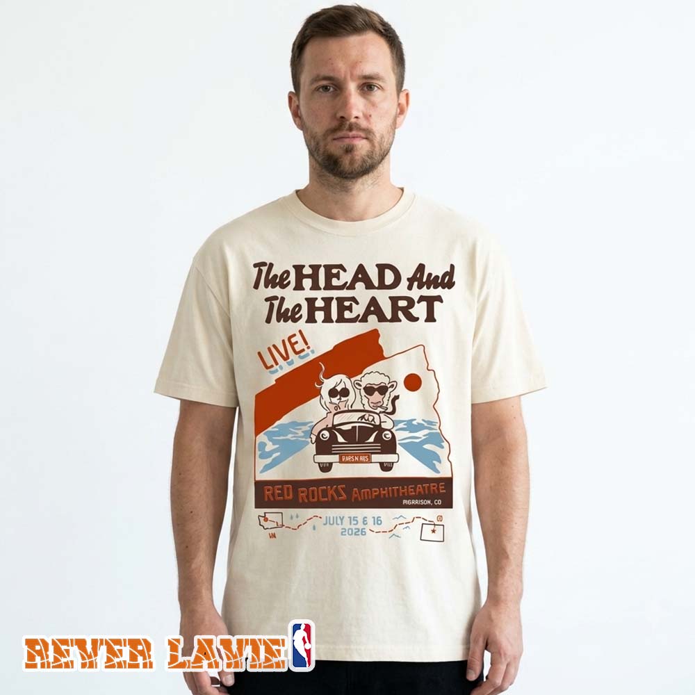 The Head And The Heart Red Rocks Amphitheatre Morrison CO July 15 & 16 2026 Event T-Shirt The Head And The Heart Red Rocks Amphitheatre Morrison CO July 15 & 16 2026 Event T-Shirt