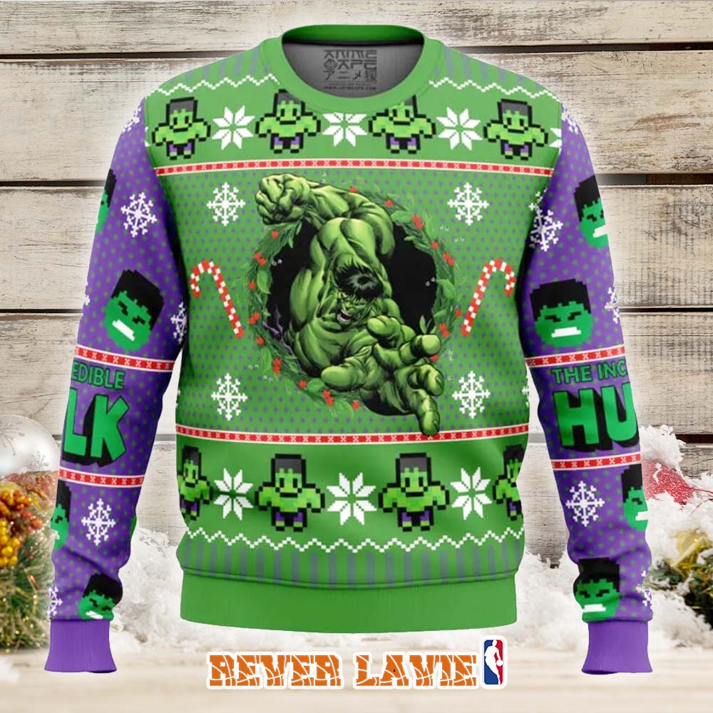 The Incredible Hulk Ugly Christmas Sweater Marvel Fan Holiday Gift The Incredible Hulk Ugly Christmas Sweater Marvel Fan Holiday Gift