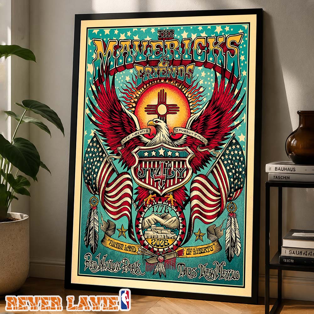 The Mavericks & Friends Event Poster At Red Willow Park In Taos New Mexico On July 4 2026 4th of July Celebration Patriotic Eagle Artwork Poster Canvas The Mavericks & Friends Event Poster At Red Willow Park In Taos New Mexico On July 4 2026 4th of July Celebration Patriotic Eagle Artwork Poster Canvas