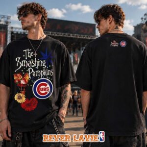 The Smashing Pumpkins Chicago Cubs 2026 Chicago Pop Up Shop Exclusive Floral Logo Black T-Shirt
