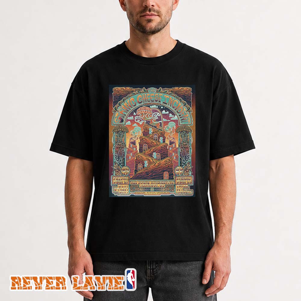 The String Cheese Incident Poster At Red Rocks Amphitheatre In Morrison CO On July 17-18 2026 Unisex T-Shirt The String Cheese Incident Poster At Red Rocks Amphitheatre In Morrison CO On July 17-18 2026 Unisex T-Shirt