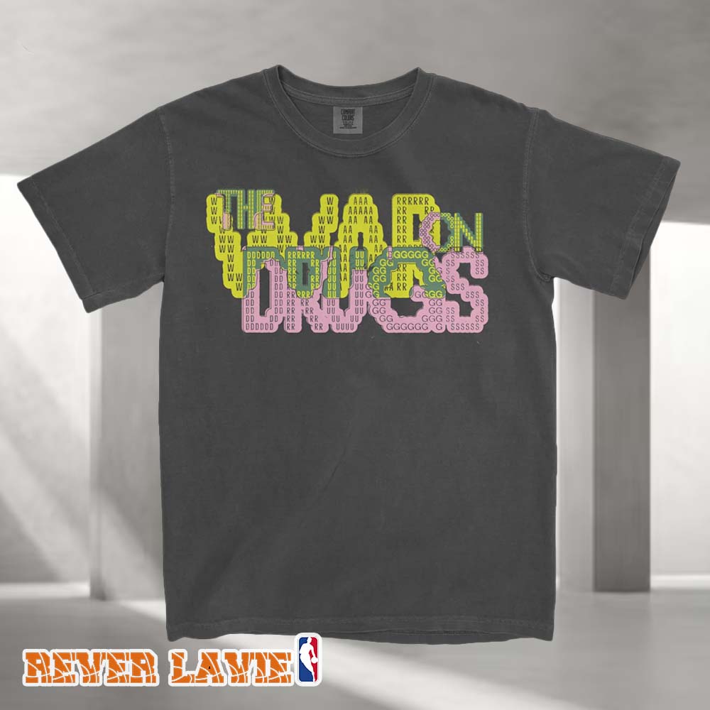 The War On Drugs Letter Graphic Black T-Shirt Official Band Merch The War On Drugs Letter Graphic Black T-Shirt Official Band Merch