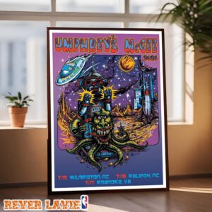 Umphrey’s McGee Concert Poster At Wilmington Raleigh And Roanoke On July 15-17 2026 Poster Canvas