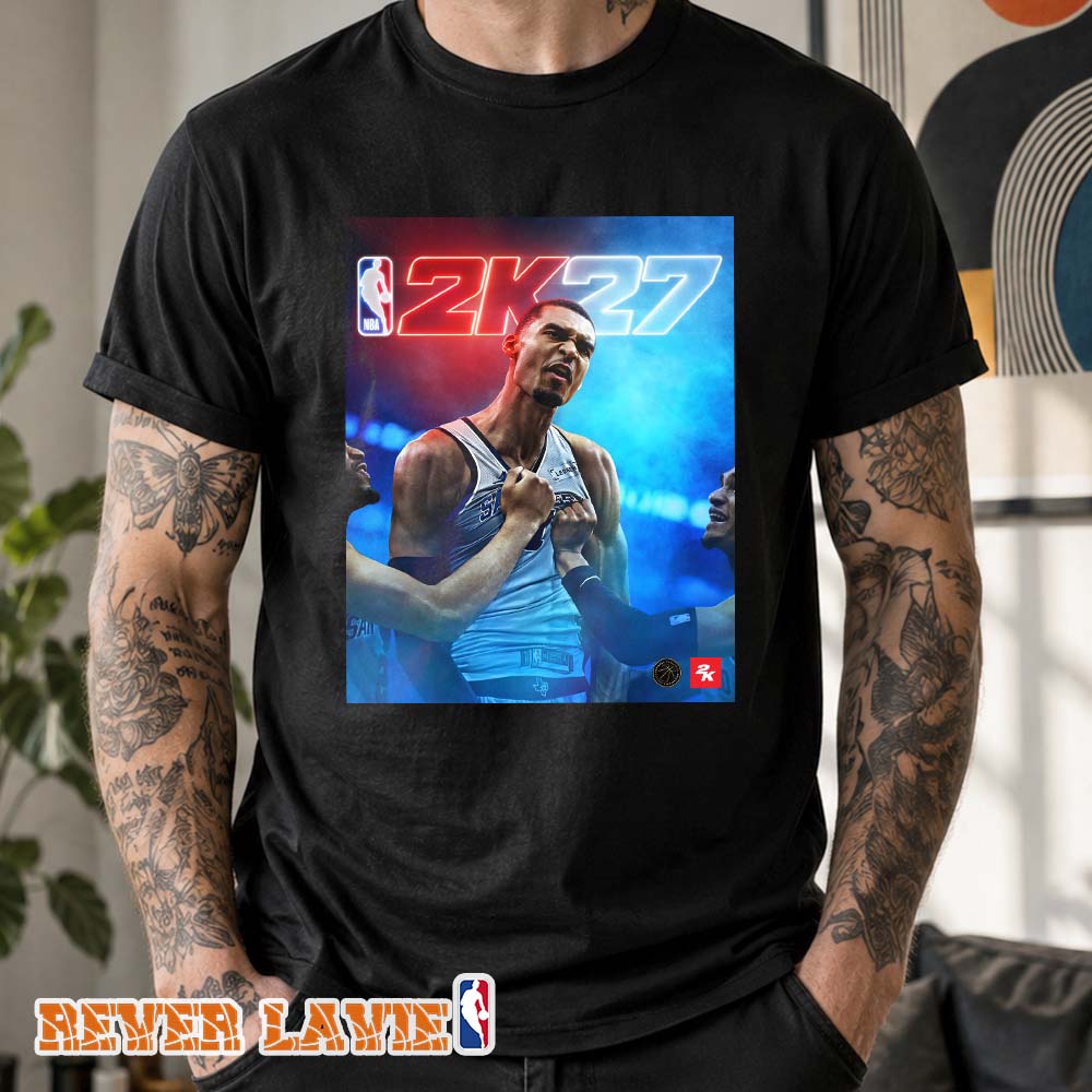 Victor Wembanyama San Antonio Spurs NBA 2K27 Standard Edition Promotional Artwork Basketball Game Cover Campaign 2026 Unisex T-Shirt Victor Wembanyama San Antonio Spurs NBA 2K27 Standard Edition Promotional Artwork Basketball Game Cover Campaign 2026 Unisex T-Shirt