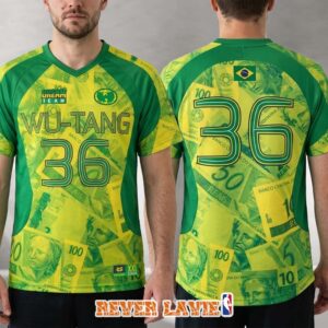 Wu-Tang Clan C.R.E.A.M. Team Brazil Green & Yellow Soccer Jersey Worldwide Football Shirt