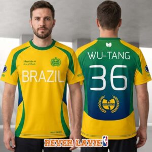 Wu-Tang Clan Global Pride Brazil Green & Yellow Soccer Jersey Worldwide Football Jersey