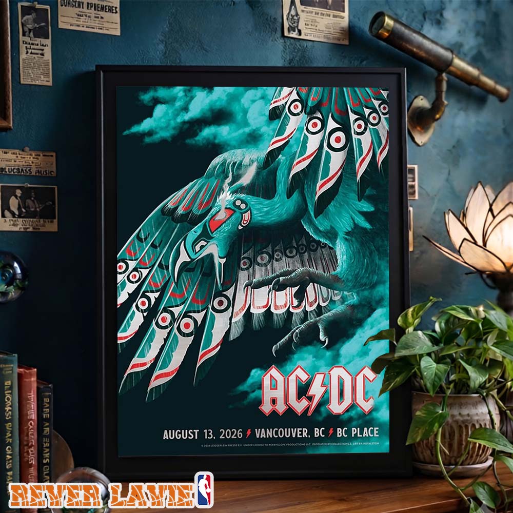 ACDC Vancouver BC Place August 13 2026 Concert Poster Native Thunderbird Design Art By Royalston Limited Edition Poster Canvas ACDC Vancouver BC Place August 13 2026 Concert Poster Native Thunderbird Design Art By Royalston Limited Edition Poster Canvas