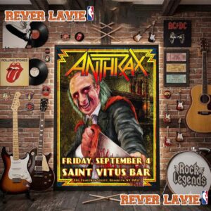 Anthrax New York City Show At Saint Vitus Bar On September 4 2026 Poster Decor